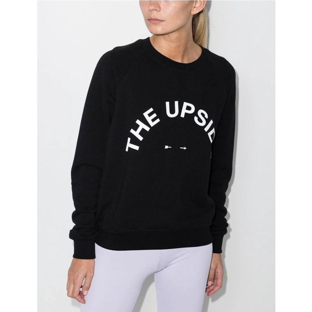 The Upside Bondi Crew Horseshoe Logo-Print Crew-Neck Sweatshirt / Small / Black
